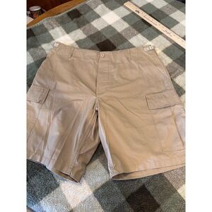 US Military Surplus Khaki Cargo Shorts Mens Large Regular Adjustable Waist Tan